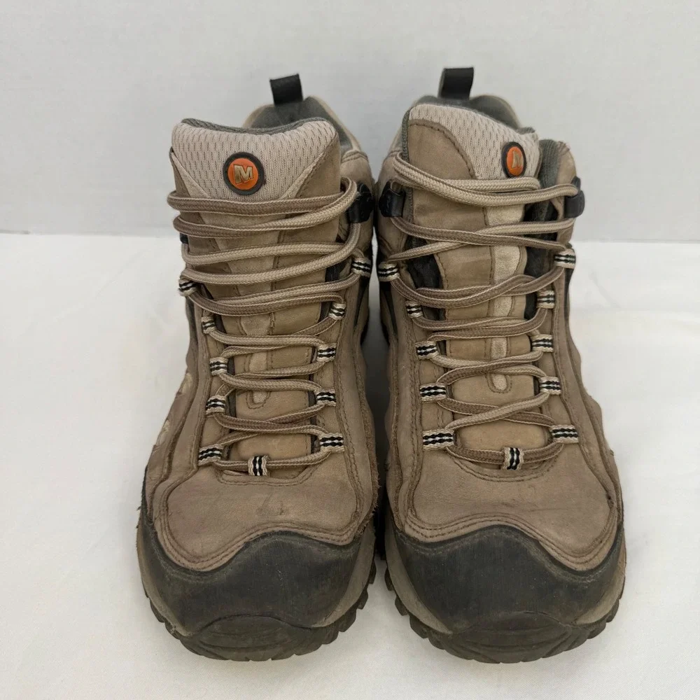 Merrell Radius Mid Waterproof Hiking Boots Walnut Vibram Womens 8.5
